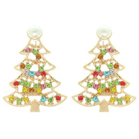 CHRISTMAS TREE MULTICOLOR CRYSTAL EARRINGS