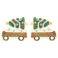 CHRISTMAS CAR TREE DELIVERY EARRINGS