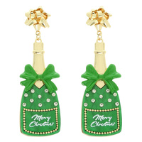 CHRISTMAS CHAMPAGNE BOTTLE EARRINGS