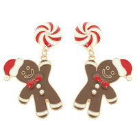 CHRISTMAS GINGERBREAD POST EARRINGS