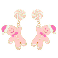 CHRISTMAS GINGERBREAD POST EARRINGS