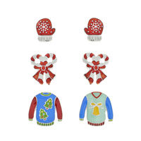 3 PAIRS CHRISTMAS EARRINGS SET