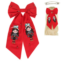 CHRISTMAS NUTCRACKER BOW BARRETTE HAIR CLIP