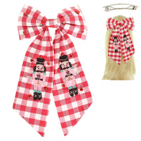 CHRISTMAS NUTCRACKER BOW BARRETTE HAIR CLIP