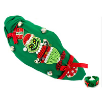 CHRISTMAS GRINCH TOP KNOTTED HEADBAND