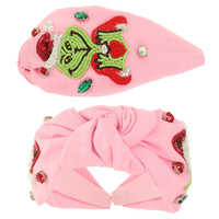 GRINCH HAND HEART TOP KNOTTED HEADBAND