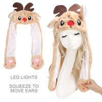 CHRISTMAS CHARACTER LED MOVABLE EARS HOLIDAY HAT