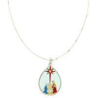 CHRISTMAS NATIVITY SCENE PENDANT NECKLACE