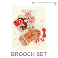 2PC CHRISTMAS THEME BROOCH PIN SET