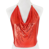 METAL MESH CAMISOLE TOP BODY CHAIN NECKLACE