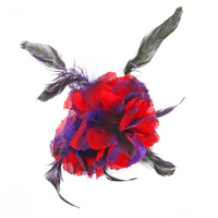 LILY W/FEATHER JAWCLIP (SALE)