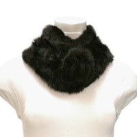 2 Line Real Rabbit Fur Neck Wrap Scarf
