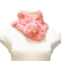 2 Line Real Rabbit Fur Neck Wrap Scarf